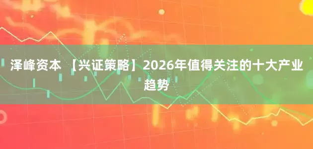 泽峰资本 【兴证策略】2026年值得关注的十大产业趋势